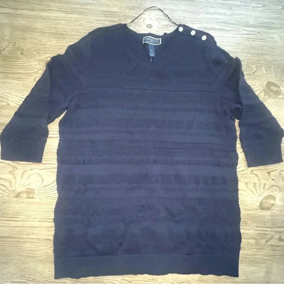 Karen Scott 1X navy long top - Picture 1 of 2